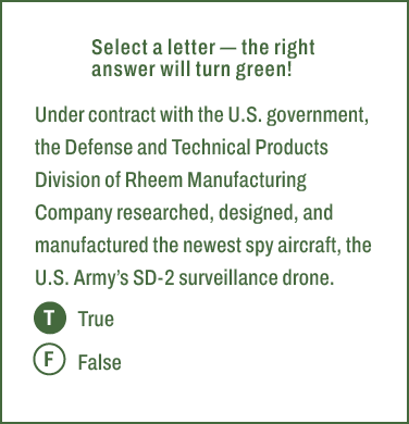 T,F,Select a letter — the right answer will turn green! Under contract with the U.S. government, the Defense and Tech...